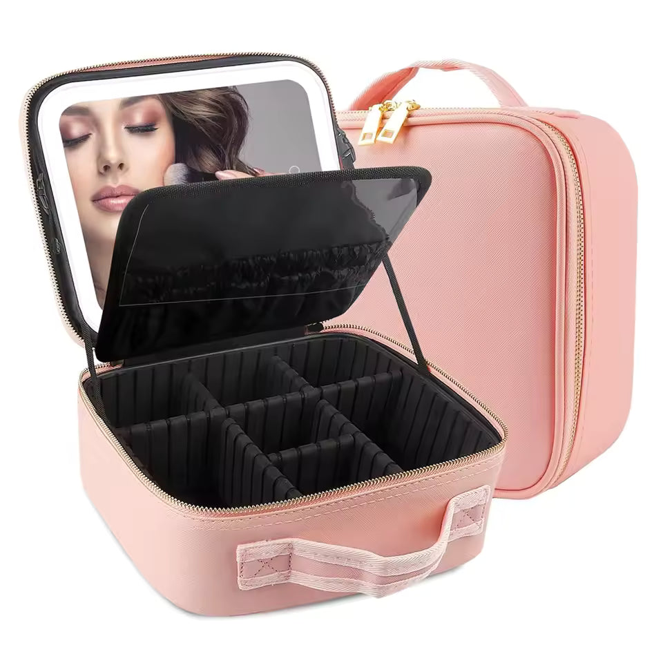 Combo Cosmetiquera con luz led y limpiabrochar automático